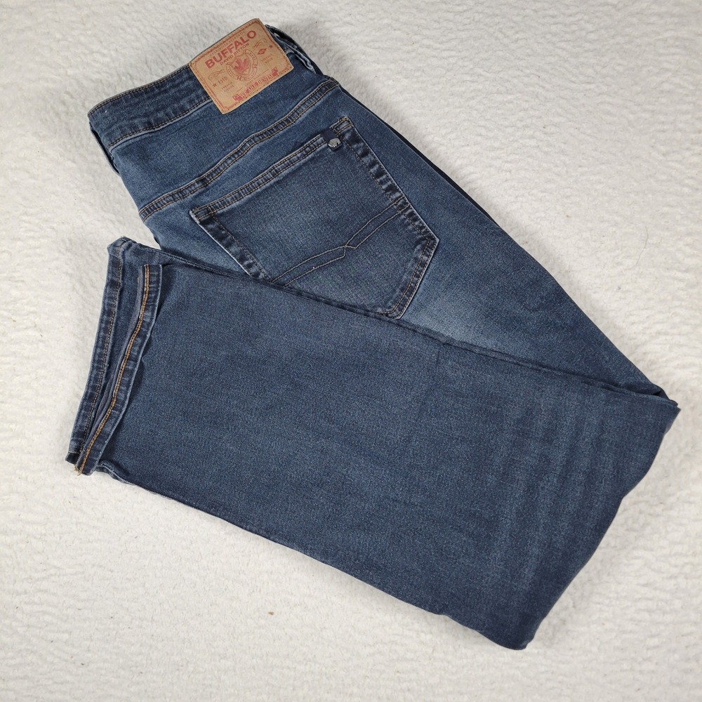 Buffalo David Bitton Jeans Mens 38x32 Blue King Slim Bootcut Dark Wash Stretch